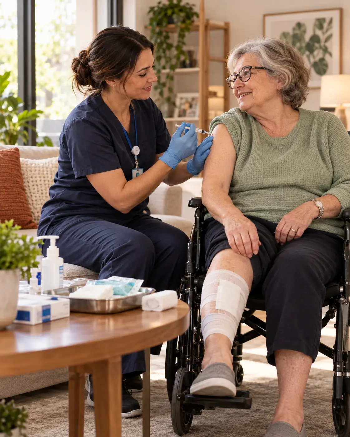 Injections and complex wound support delivered in a home setting