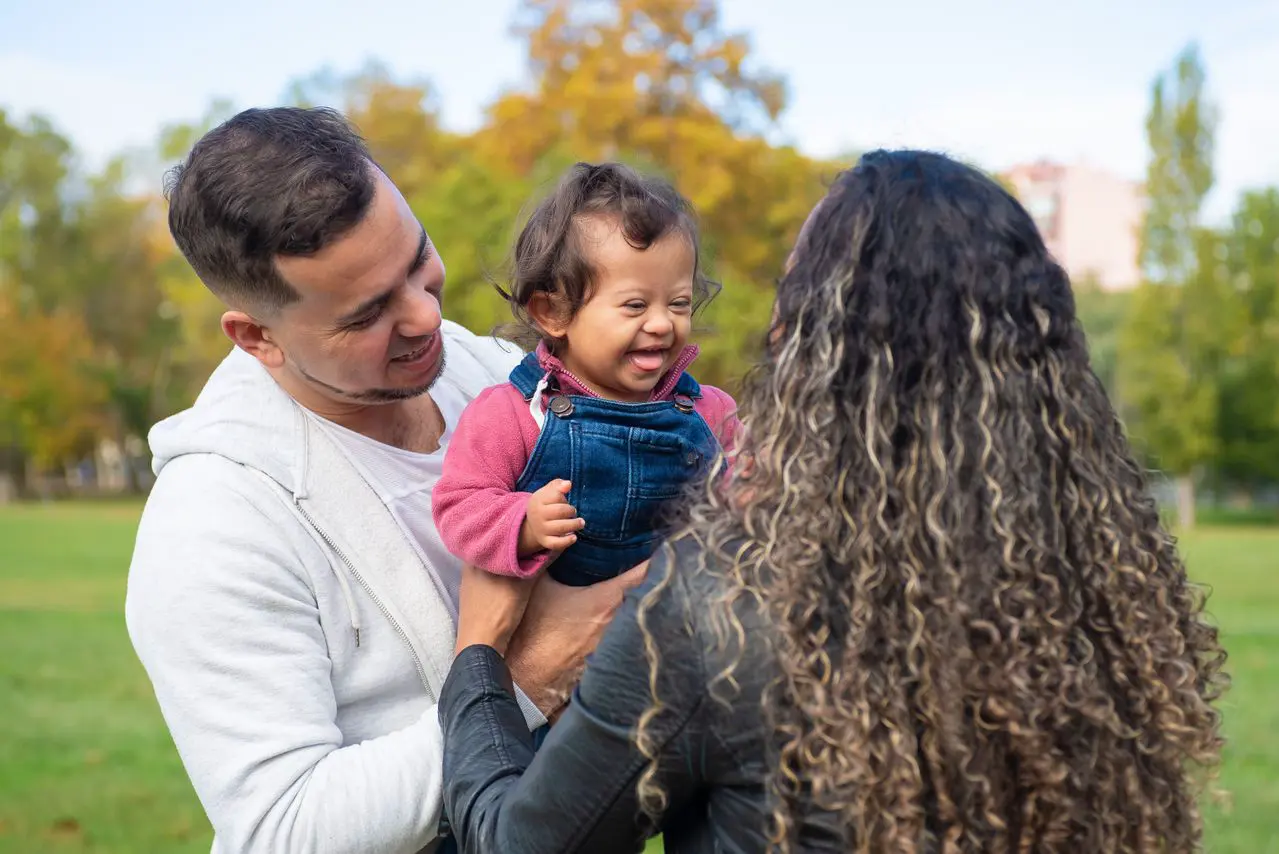 Family and support connection during an outdoor community activity